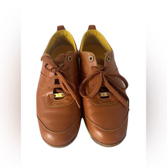 Authentic Louis Vuitton Mens Brown Sneakers SZ 8  Box, Dustbag & Extra Laces - Picture 1 of 15